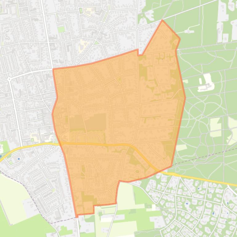 Kaart van de buurt Bennekom-Zuidoost.