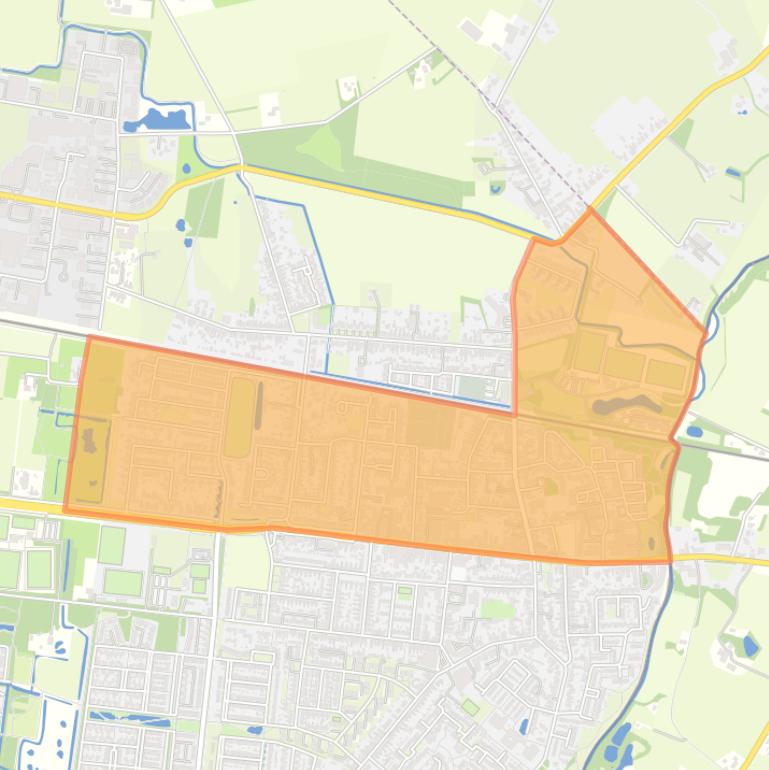 Kaart van de buurt Bentveld-Bultserve.