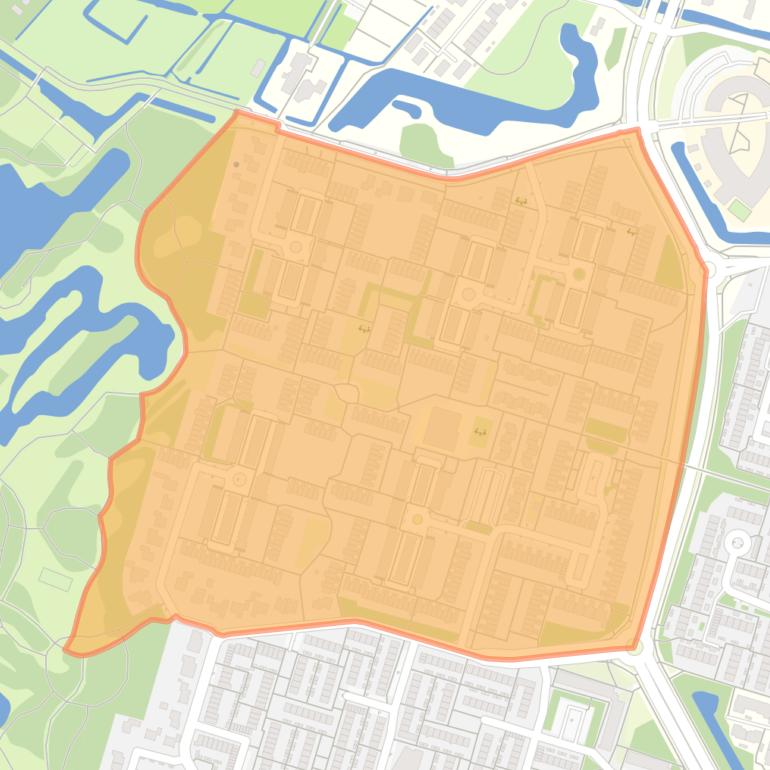 Kaart van de Bergenbuurt-Noord.