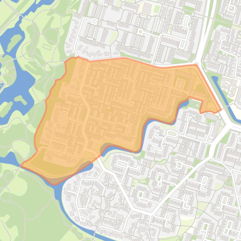 Kaart van de Bergenbuurt-Zuid.