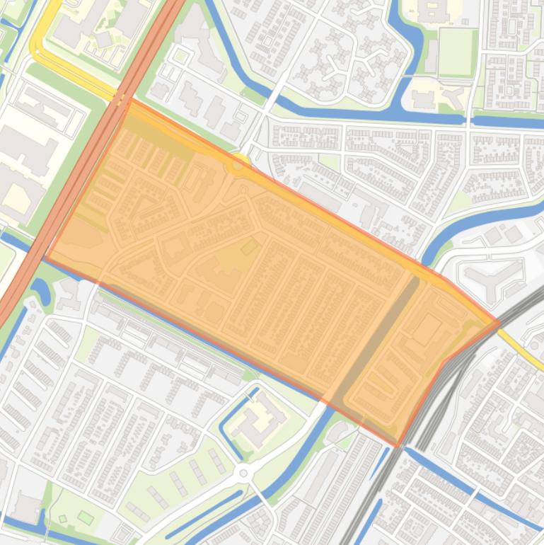 Kaart van de buurt Bergerwegkwartier.