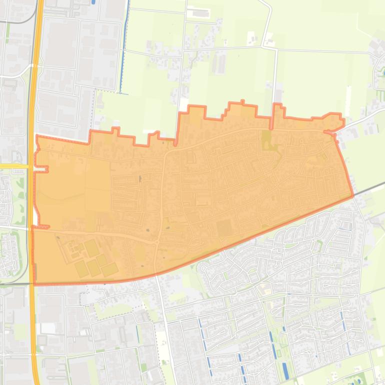 Kaart van de buurt Berghem-Noord.