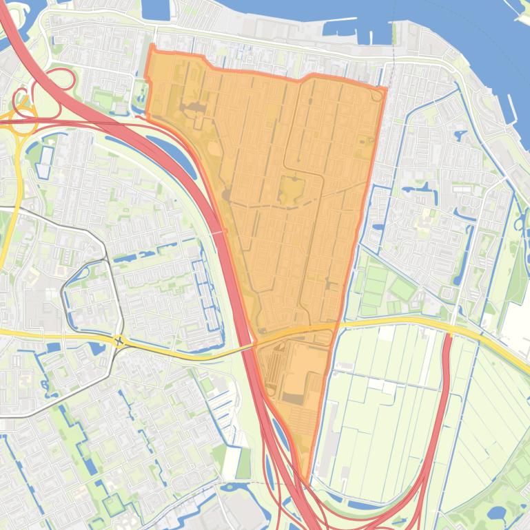 Kaart van de buurt Beverwaard.