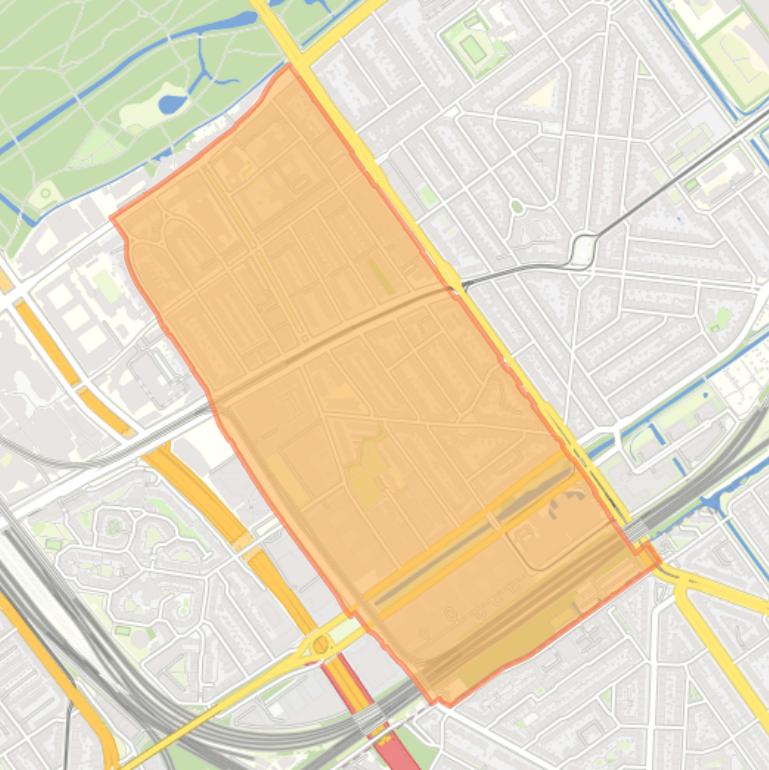 Kaart van de buurt Bezuidenhout-Midden.