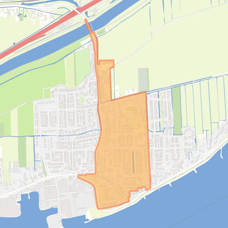 Kaart van de buurt BH oost.