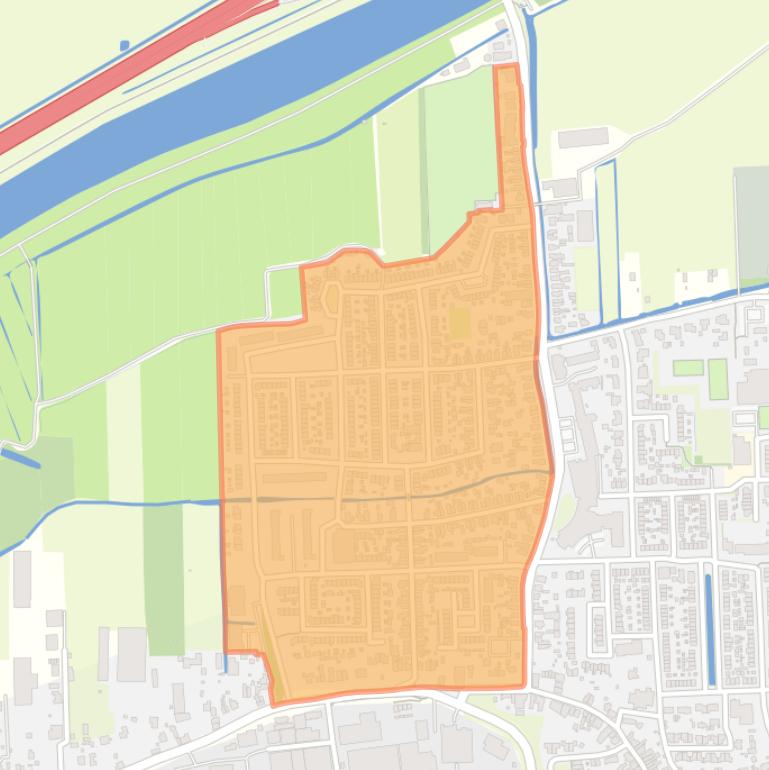 Kaart van de buurt BH west.