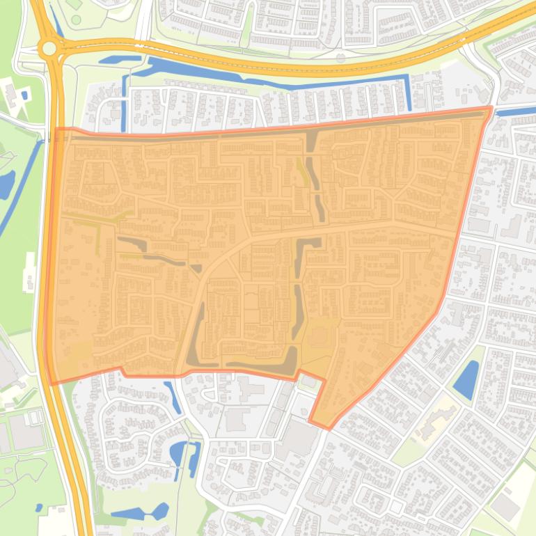 Kaart van de buurt Bieshaar-Noord.