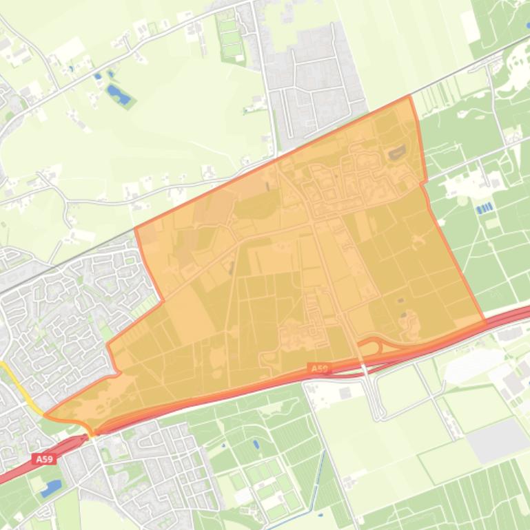 Kaart van de buurt Binckhorst.