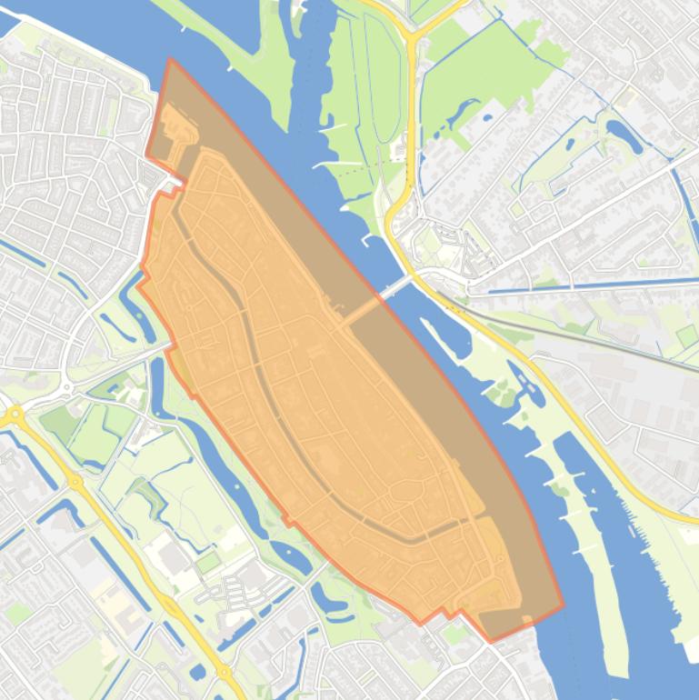 Kaart van de buurt Binnenstad Kampen.