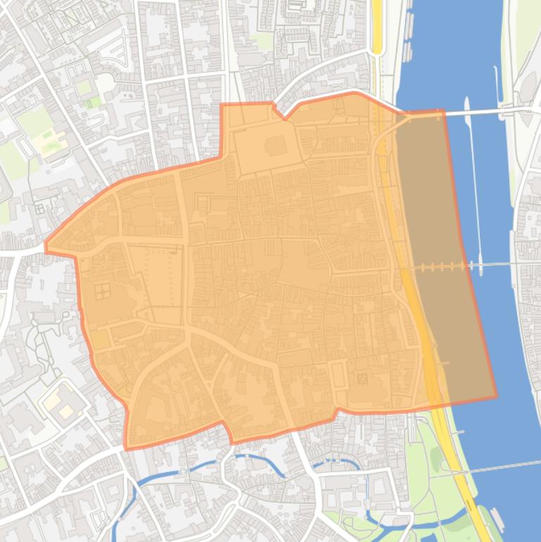 Kaart van de buurt Binnenstad.