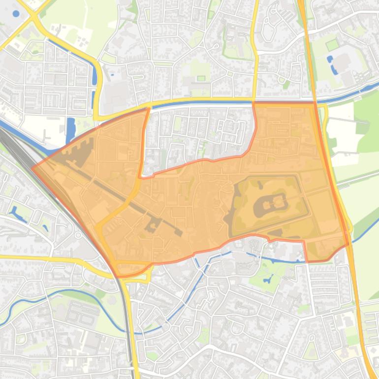 Kaart van de buurt Binnenstad Noord.