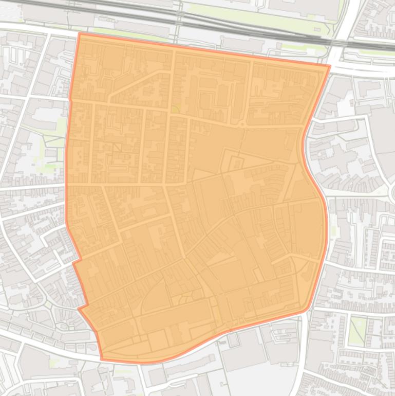 Kaart van de buurt Binnenstad Oost.