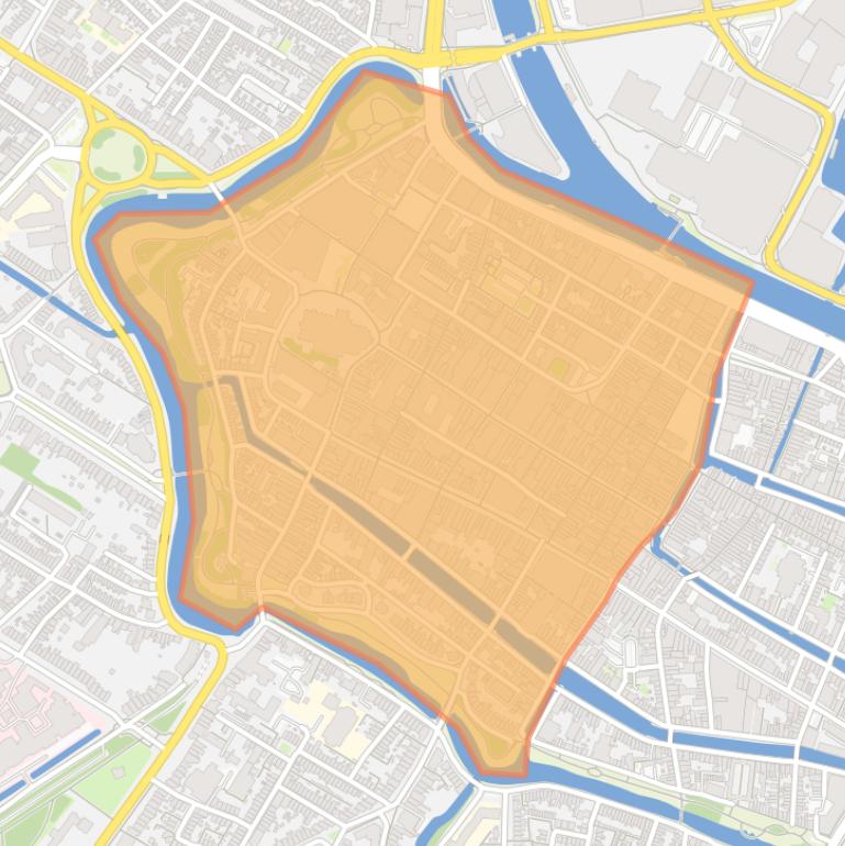Kaart van de buurt Binnenstad-West.