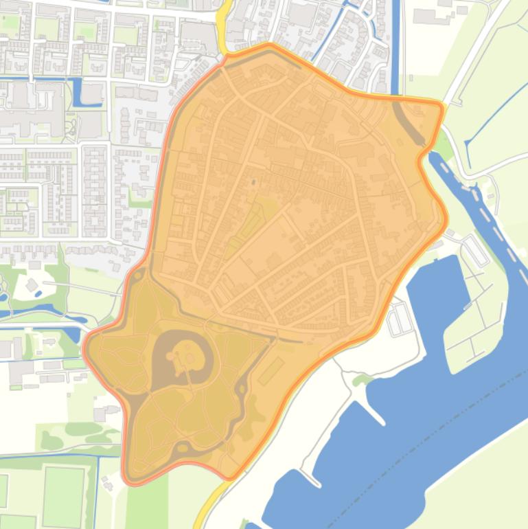 Kaart van de buurt Binnenstad.