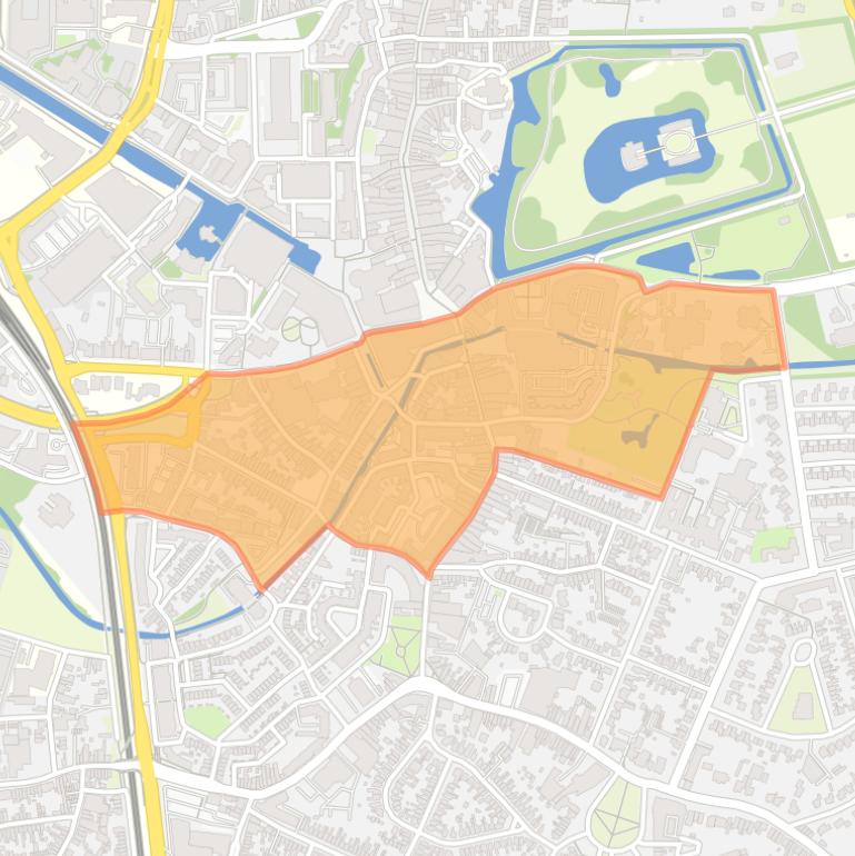 Kaart van de buurt Binnenstad Zuid.