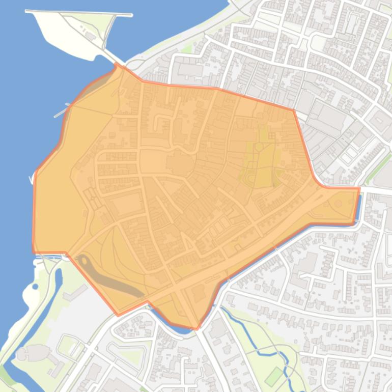 Kaart van de buurt Binnenstad Zuid.