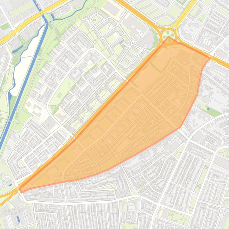 Kaart van de buurt Blaarthem.