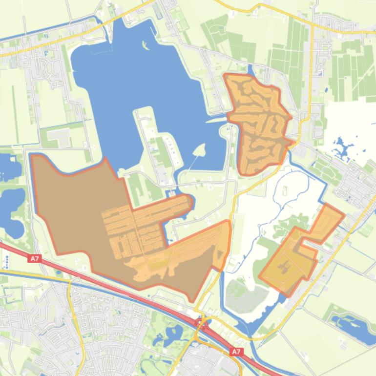 Kaart van de buurt Blauwestad.