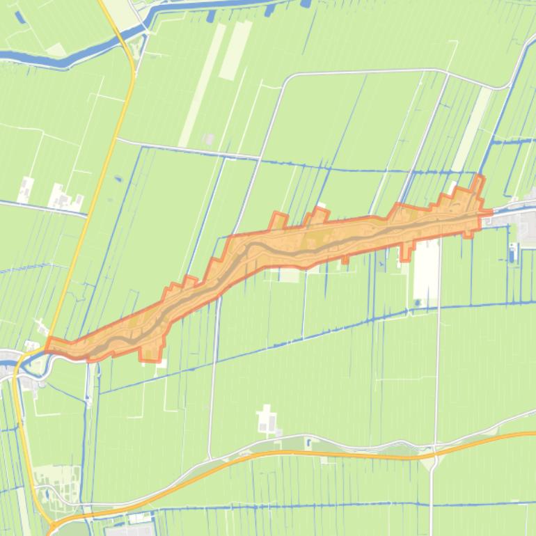 Kaart van de buurt Bleskensgraaf-West.