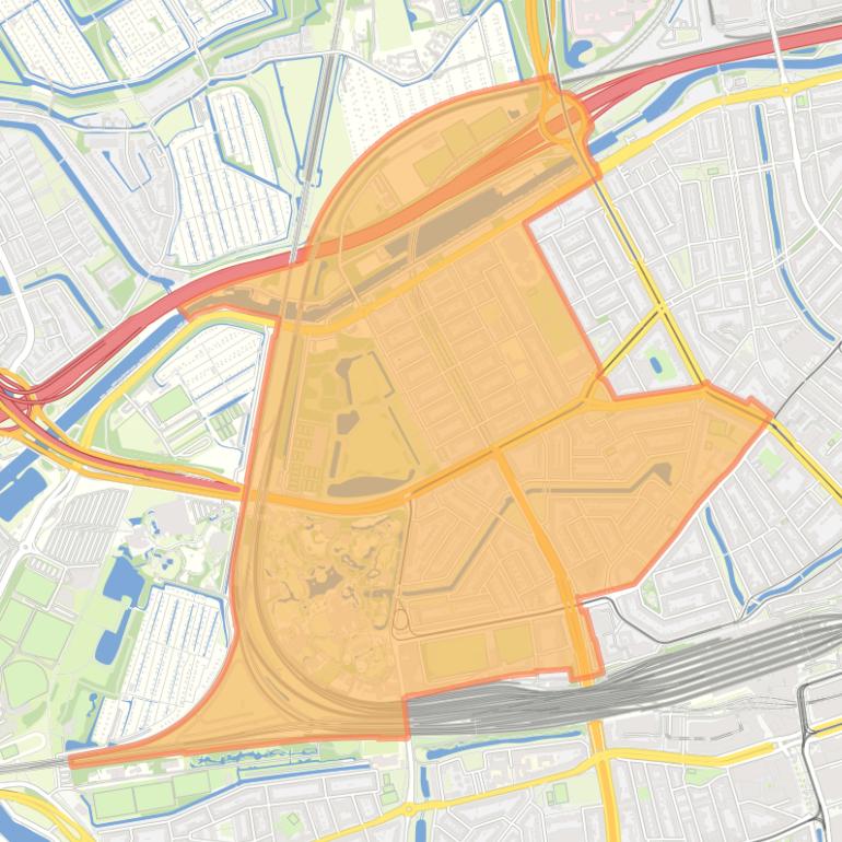 Kaart van de buurt Blijdorp.