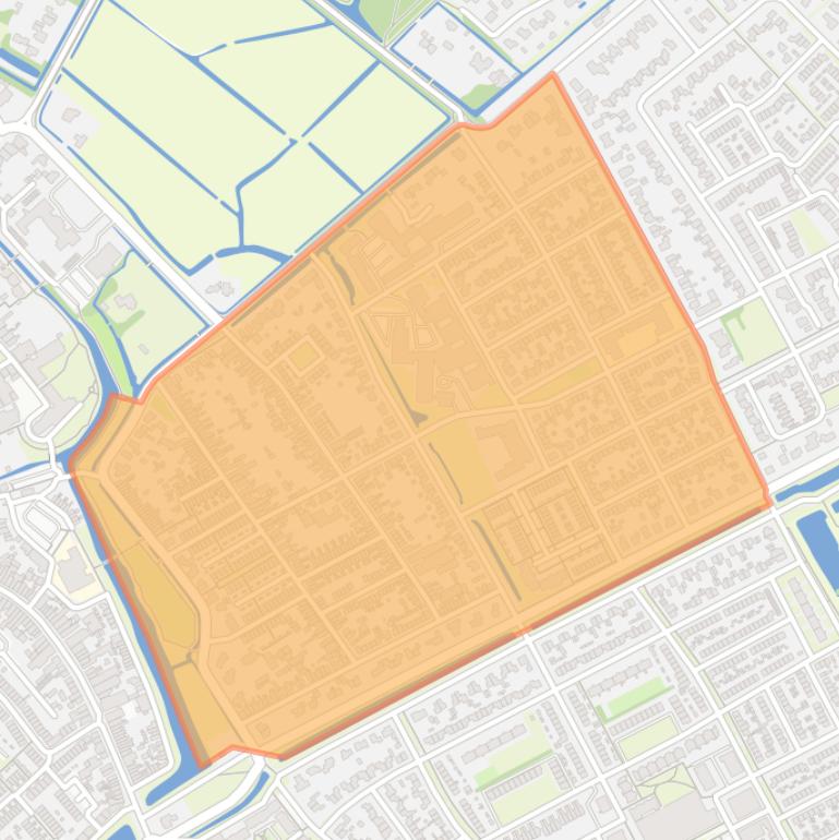 Kaart van de Bloemen/Oranjebuurt.