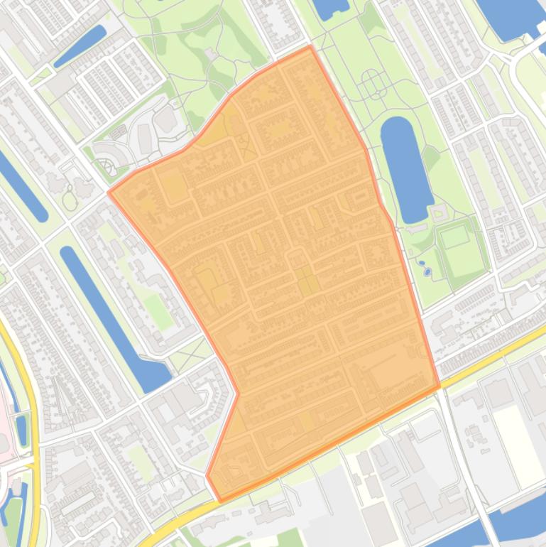 Kaart van de Bloemenbuurt.