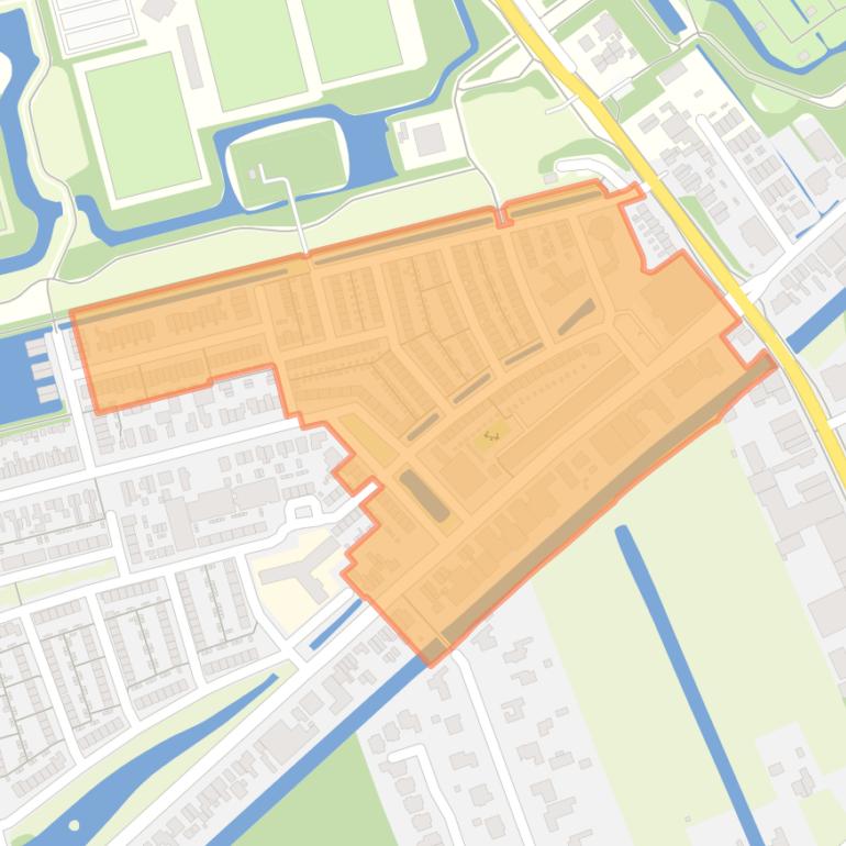 Kaart van de Bloemenbuurt-oost.