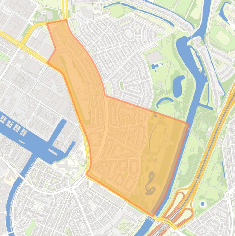 Kaart van de Bloemenbuurt-Zuid.