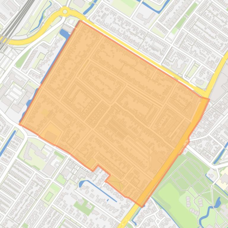 Kaart van de buurt Bloemenwijk.