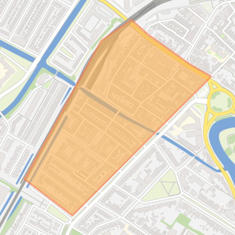 Kaart van de buurt Bloemwijk en Zocherkwartier.