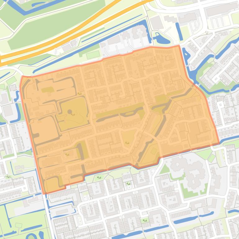 Kaart van de Boerderijbuurt.