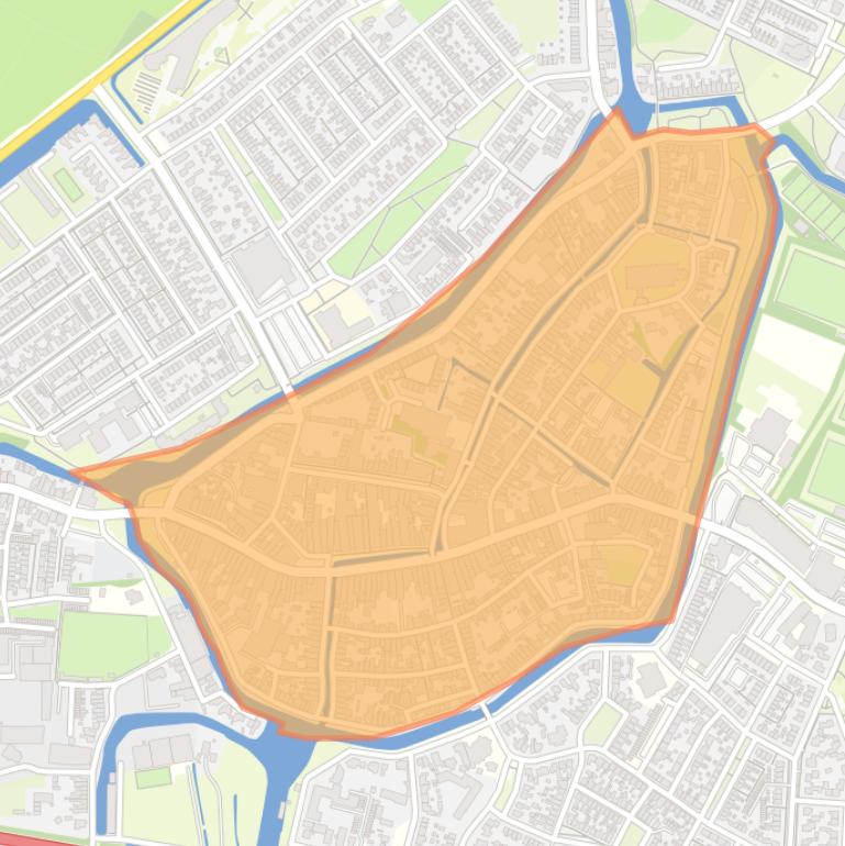 Kaart van de buurt Bolsward binnen De Wallen.