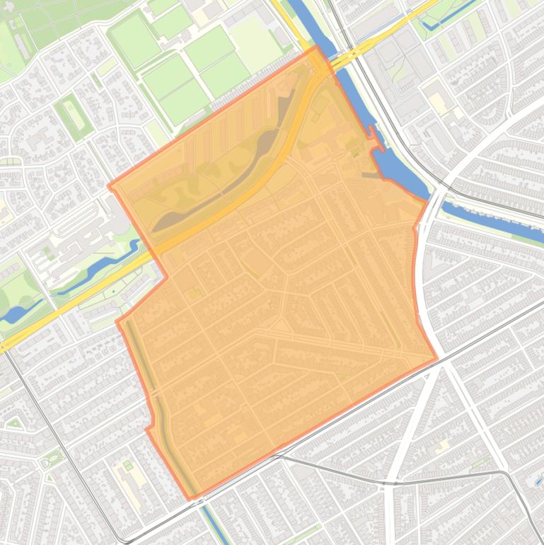 Kaart van de Bomenbuurt.