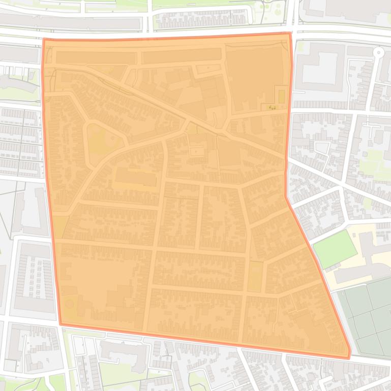 Kaart van de Bomenbuurt Midden.