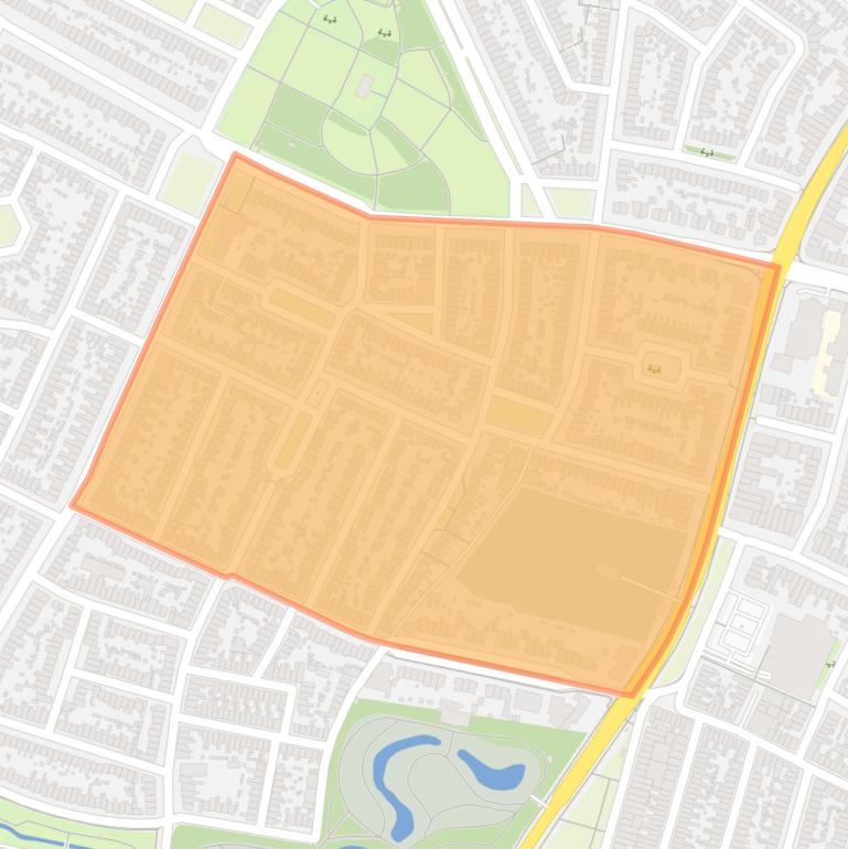 Kaart van de Bomenbuurt-oost.