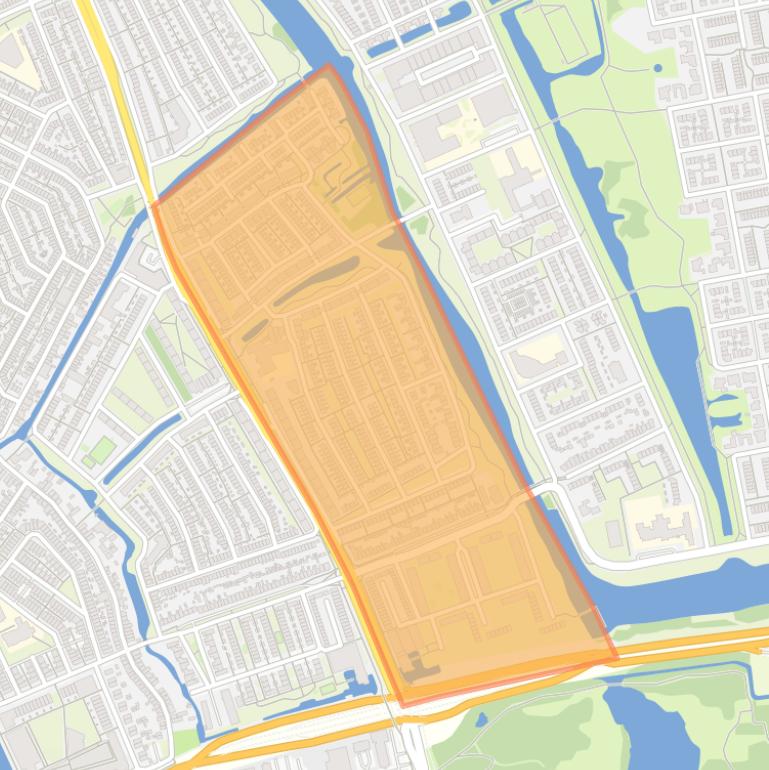 Kaart van de Bomenbuurt Oost.