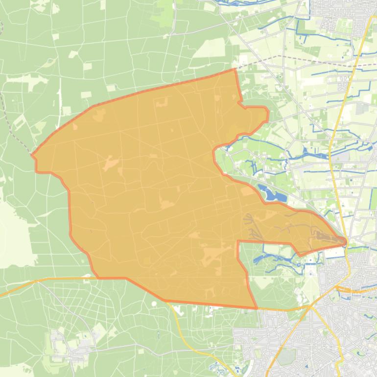 Kaart van de buurt Bosgebied Wiesel.