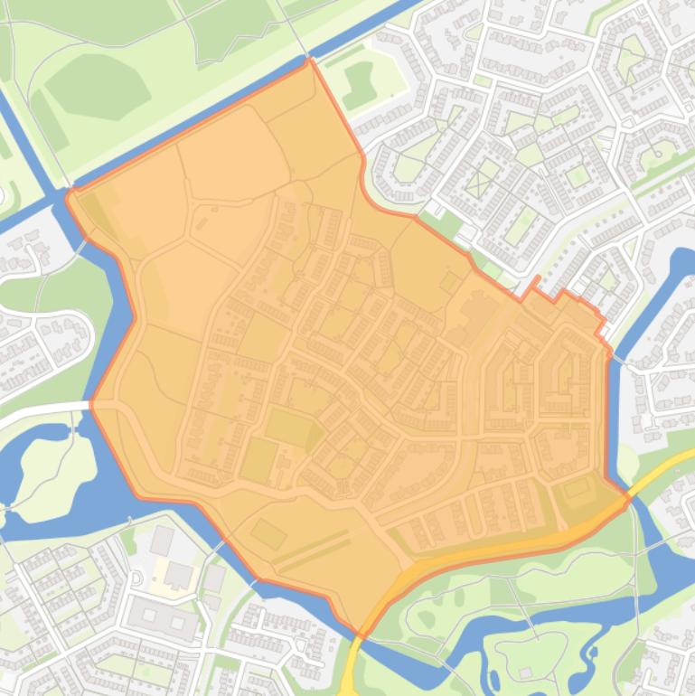 Kaart van de buurt Bosgouw Brongouw en Nijvergouw.