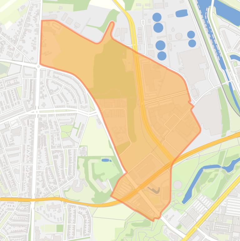 Kaart van de buurt Bosscherveld.