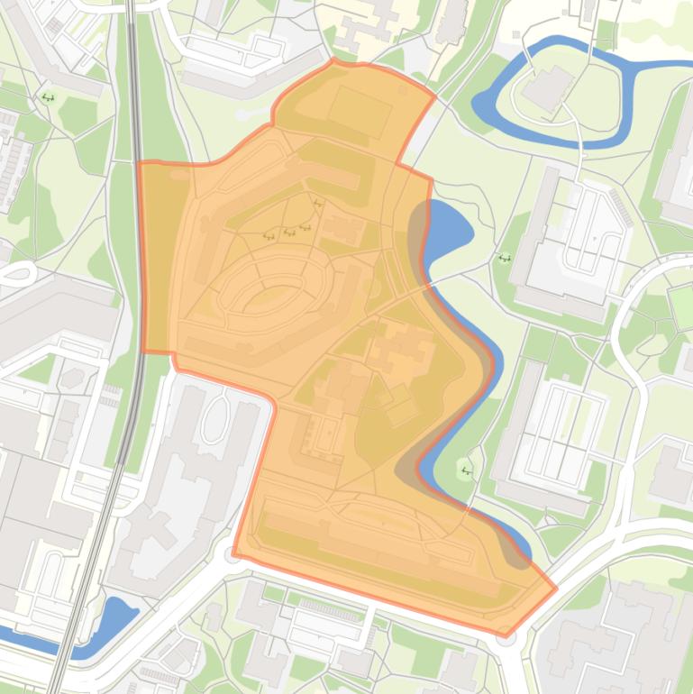 Kaart van de Bossenbuurt hoog-Midden.