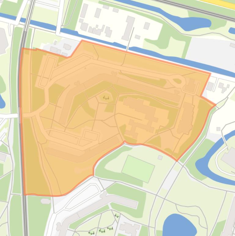 Kaart van de Bossenbuurt hoog-Noord.