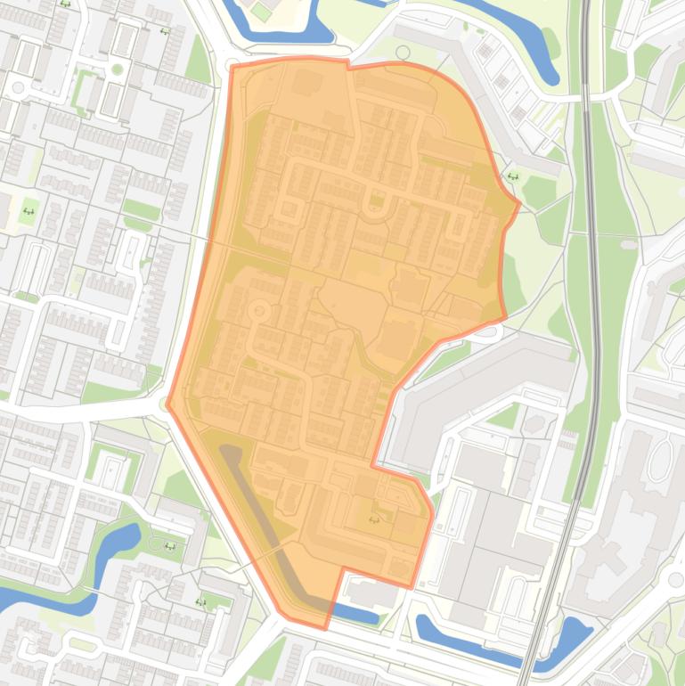 Kaart van de Bossenbuurt laag.