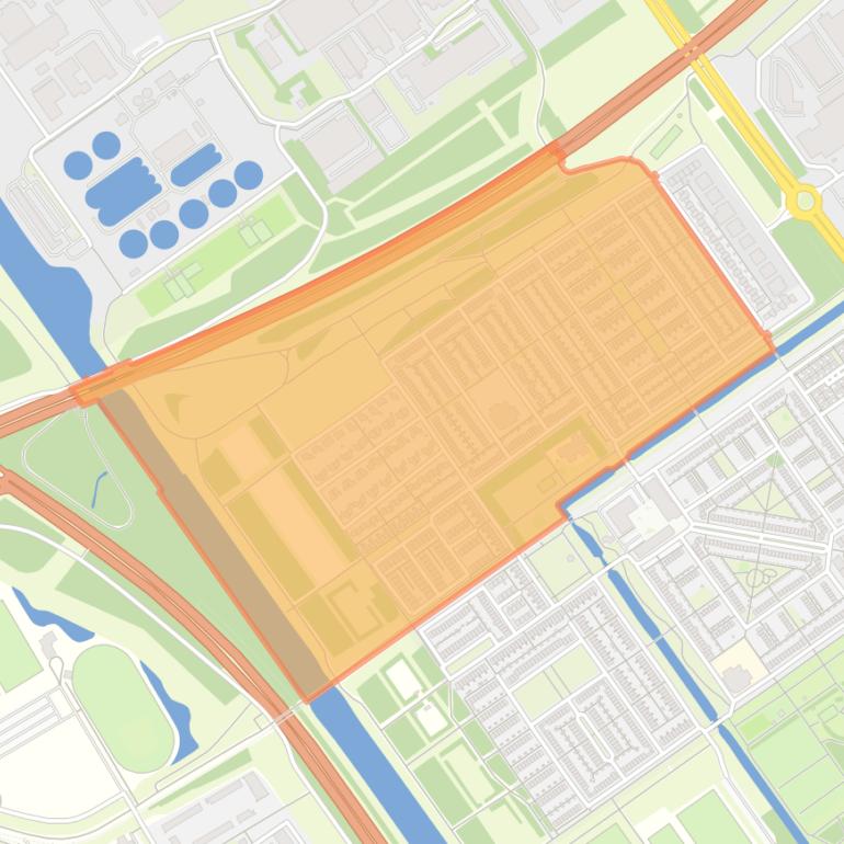 Kaart van de Bouwmeesterbuurt Noord.