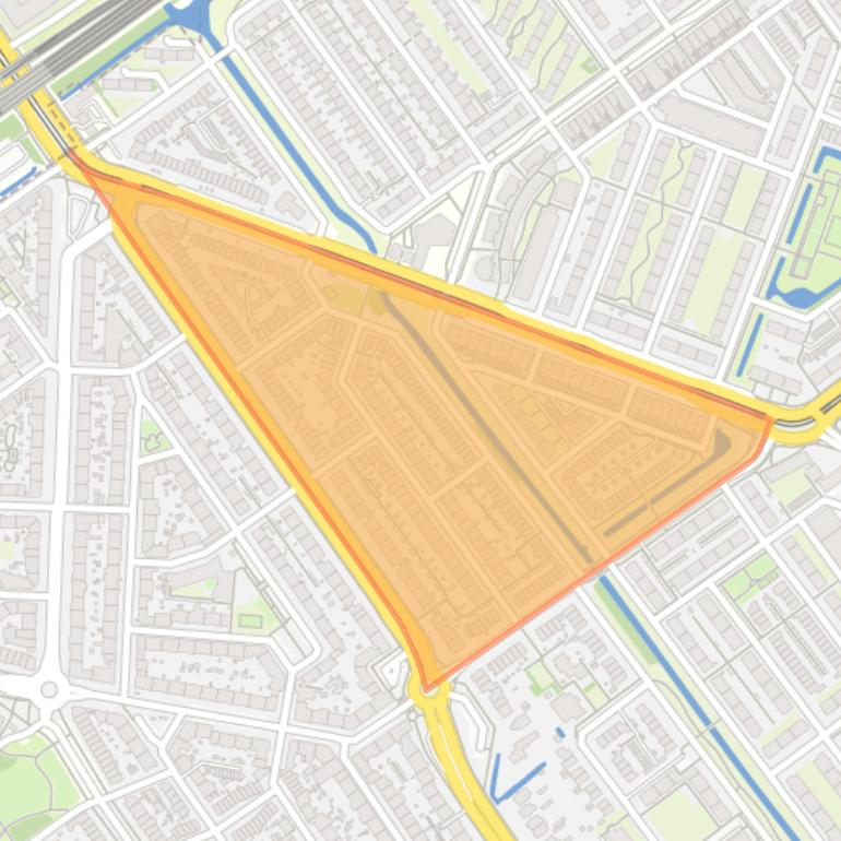 Kaart van de buurt Bovenveen zuid.