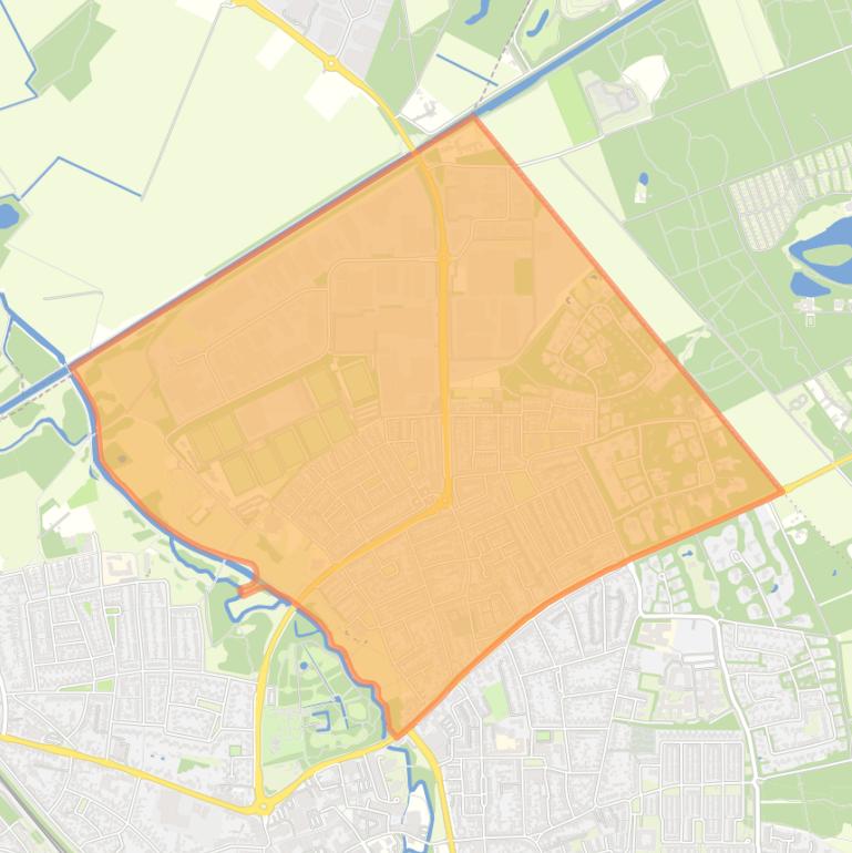 Kaart van de buurt Braakhuizen-Noord.