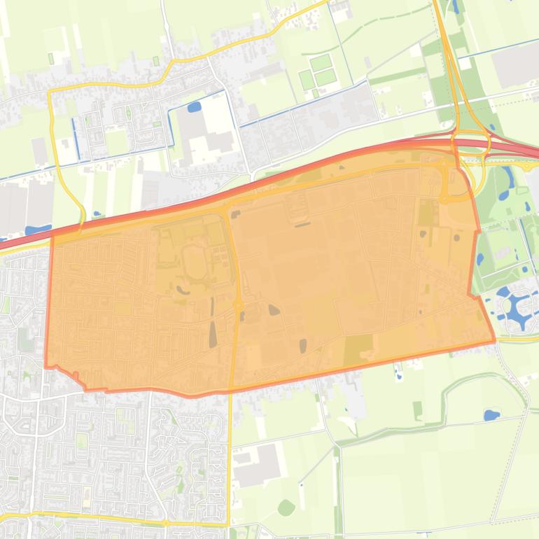 Kaart van de buurt Braken-Oost.