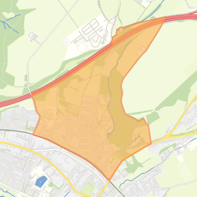 Kaart van de buurt Broekhem Noord.