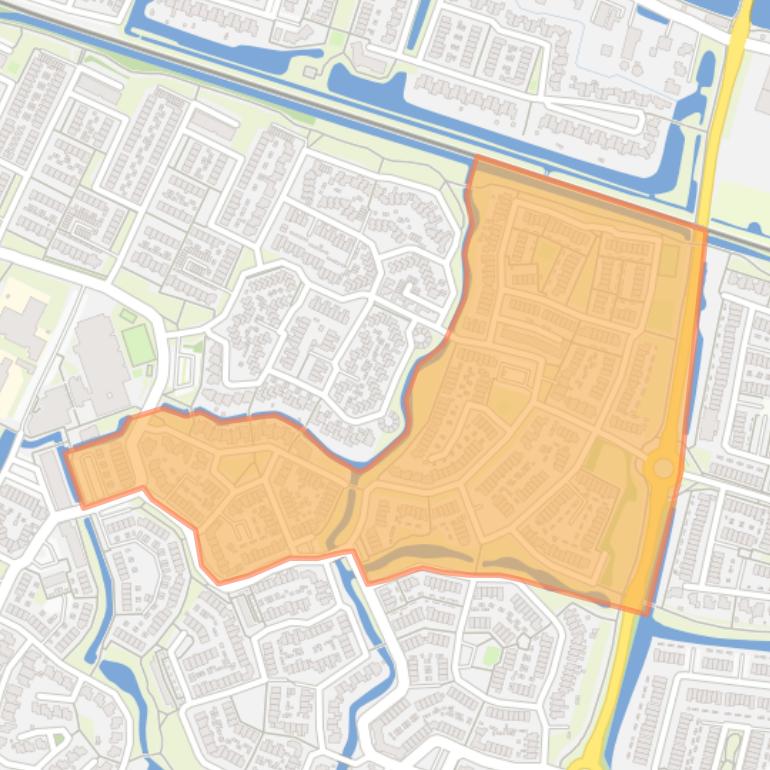 Kaart van de buurt Broekvelden-Noordoost.