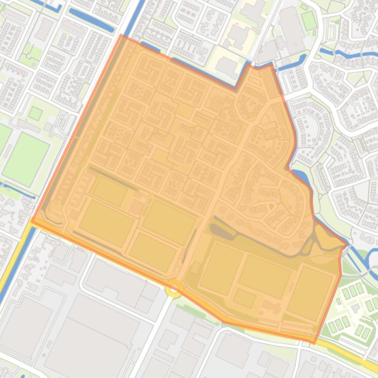 Kaart van de buurt Broekvelden-Zuid.