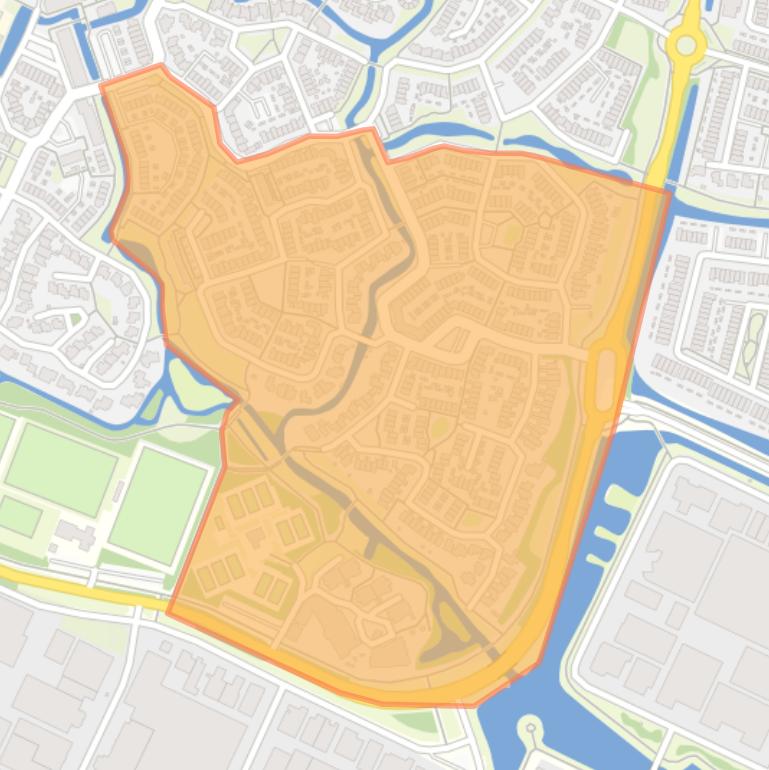 Kaart van de buurt Broekvelden-Zuidoost.